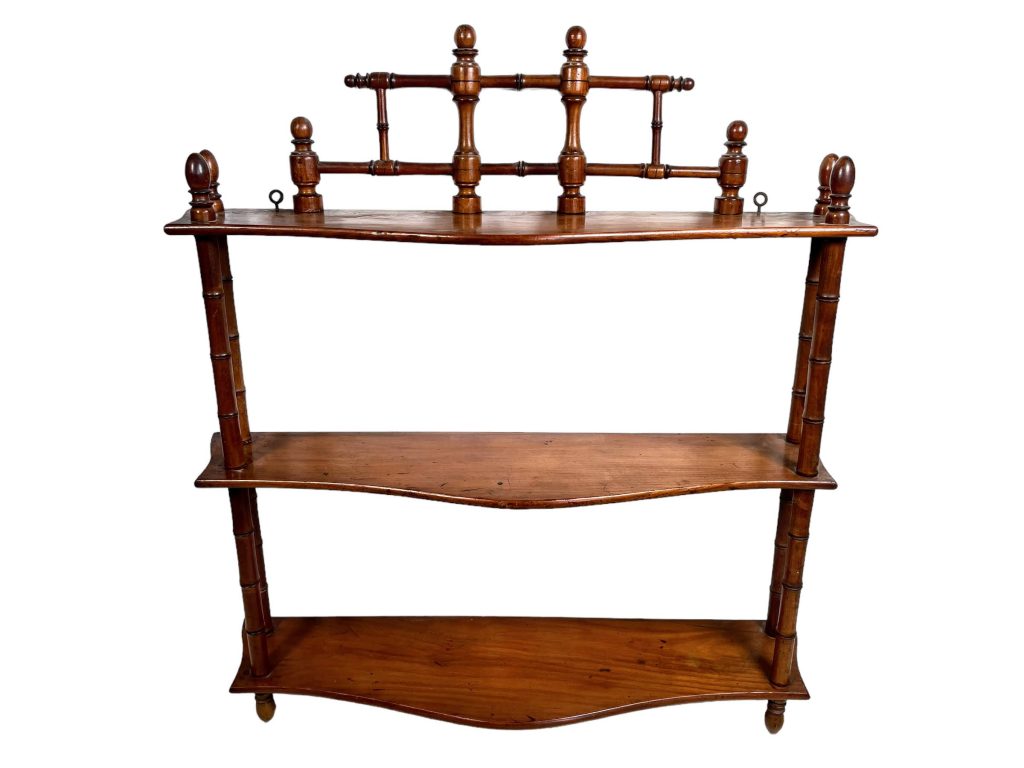 Antique Wall Shelf Shelving French Wooden Brown Natural Wood Stand Display Plinth Prop circa 1920’s