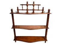 Antique Wall Shelf Shelving French Wooden Brown Natural Wood Stand Display Plinth Prop circa 1920's