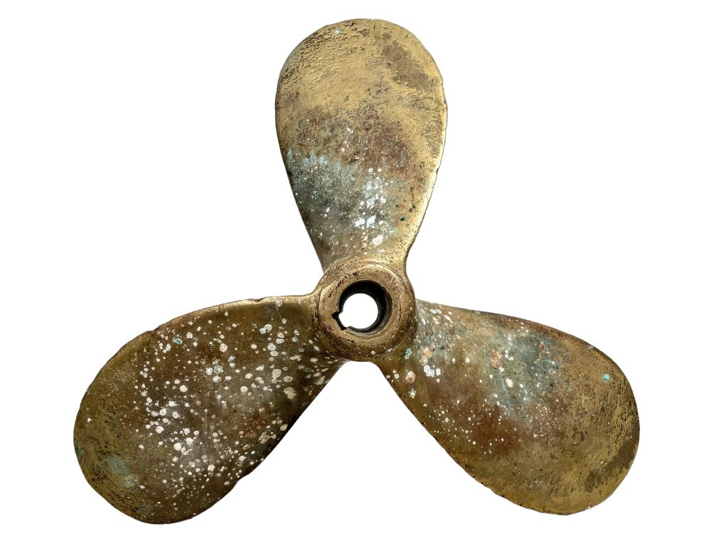 Vintage French Bronze Metal Ship Boat Propeller Tarnish Patina circa 1950-70's