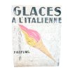 Vintage French Large Italian Ice Cream Glaces A L'Italienne Parlour Bar Metal Sign External circa 1970-80's
