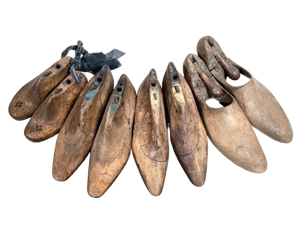Vintage French Mixed Shoe Stretcher Shaper Wooden Form Wood Cobbler Maker Ornament Display Decor Mid Century Fashion c1920-40’s