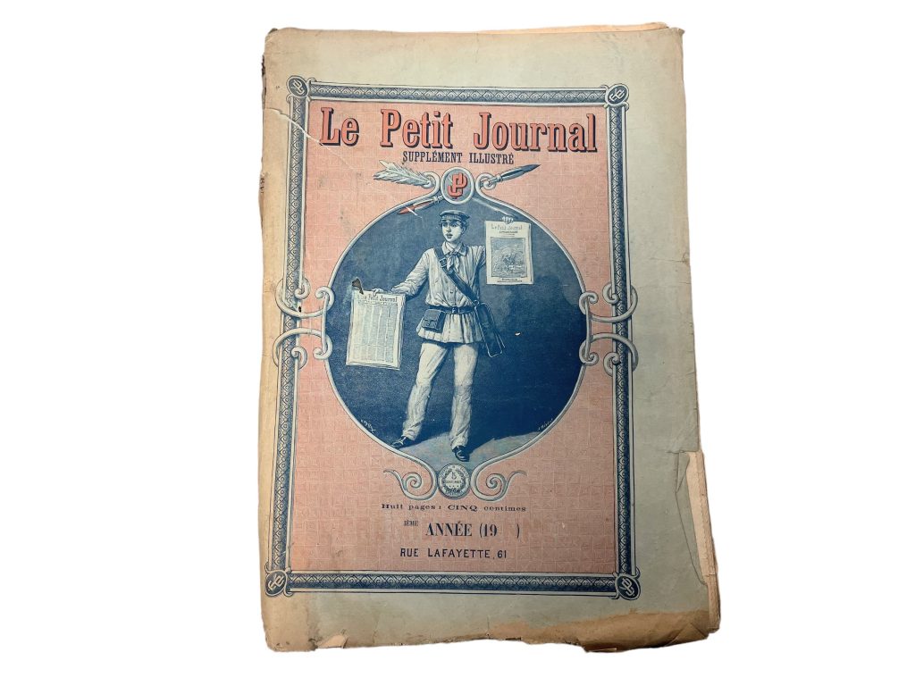 Antique French Job Lot Le Petit Journal Newspaper Supplement Illustre Number 946 to 997 Illustrations 8 Pages Per Edition Year 1909