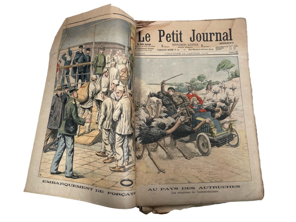 Antique French Job Lot Le Petit Journal Newspaper Supplement Illustre Number 686 to 736 Illustrations 8 Pages Per Edition Year 1904