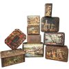 Vintage English French Collection Job Lot Of Ten 10 Larger Storage Tins Tin Mixed circa 1950-70's
