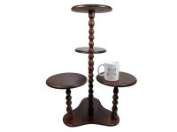 Alternative view of Vintage French Tall Quadruple Plant Stand Plinth Table Wooden Side Flower Pot Ornament Display Shelf Prop Design Tabouret c1970's