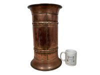 Alternative view of Vintage French Villedieu Copper Metal Umbrella Walking Stick Stand Storage Pot Container Hallway Entryway Fireplace c1970-80's