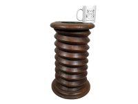 Alternative view of Vintage French Dark Wooden Wine Press Screw Style Heavy Hallway Walking Stick Umbrella Stand circa 1950's