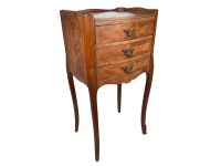 Alternative view of Vintage French Wooden Small Nightstand Sideboard Bedside Cabinet Rest Cupboard Small Storage Unit Wood Display c1950's