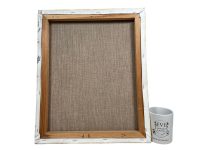 Alternative view of Vintage Moroccan Berber Touareg Hand Of Fatima Homme Bleu Acrylic Painting Wall Decor circa 1980's