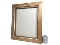 Alternative view of Vintage French Large Acrylic Red Vibrant Energy Painting Paint Art On Stretched Canvas "Fibre" In White Wooden Frame circa 1990's