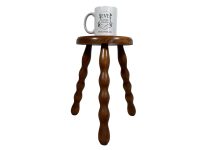 Alternative view of Vintage Stool French Wooden Wood Pot Stand Chair Seat Kitchen Table Round Seat Plant Rest Tabouret Plinth c1980-90's