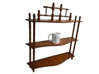 Alternative view of Antique Wall Shelf Shelving French Wooden Brown Natural Wood Stand Display Plinth Prop circa 1920's