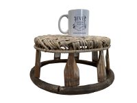 Alternative view of Vintage Asian Wickerwork Bamboo Canework Table Plant Stand Pedestal Holder Storage Plinth Cane Bamboo Tabouret c1970-80s