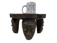 Alternative view of Vintage African Hand Carved Wooden Brown Wood Small Stool Chair Stand Display Foot Rest Plinth Seating c1960-70's