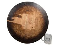 Alternative view of Vintage French Painted Table Top Circular Circle Wall Decor Wooden Wood circa 1970-80's