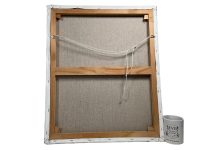 Alternative view of Vintage French Abstract Acrylic Painting "Nou Iv" On Canvas Wall Decor Decoration Grey Drip Splatter by PG c1990-2000