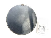 Alternative view of Vintage French Small Ornate Pink Velvet Gold Brocade Trim Wood Glass Wall Hanging Mirror Glass Decorative Cloakroom Wooden c1950's