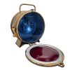 Vintage French Boat Ship Spotlight Red Blue Light Lamp Large Heavy Iron Metal Electrical Electronics circa 1950's