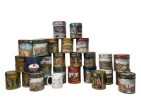 Alternative view of Vintage Job Lot 26 Twenty Six German Lebkuchen Gingerbread Icing Cookie Biscuit Decorated Tin Storage Canister circa 1980-90's