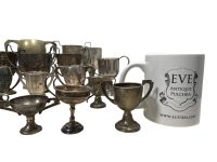Alternative view of Vintage English Silver Plated Engraved Trophy Cup Collection Job Lot Of Nineteen Prizes Awards c1950-1980s