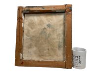 Alternative view of Vintage Painting "Burst" Original Oil On Canvas Yellow Flowers In Red Vase Wall Decor Decoration c1977