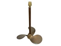 Vintage French Bedside Table Copper Metal Electric Lamp Engine Ship Propeller Light circa 1940-50's