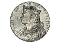 Vintage French Charles IV DIT Tin Collectors Medal Medallion Coin Decorative Ornament c1970-80's