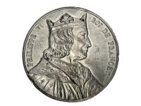 Vintage French Philippe VI DIT Tin Collectors Medal Medallion Coin Decorative Ornament c1970-80's