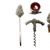 Vintage French Wine Cork Screw Bottle Opener Corkscrew Temperature Bottle Stop Metal Boxed Set circa 1980-90's