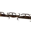 Vintage French Metal With Heavy Patina Coat Hook Coat Rack Hooks Storage Door Wall Hanging Industrial Set Of Three c1950-60's