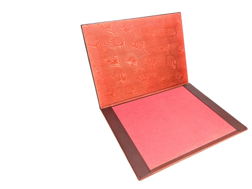 Vintage French Leather Red Large Desktop Desk Writing Pad Cover Protector Base circa 1960-70’s
