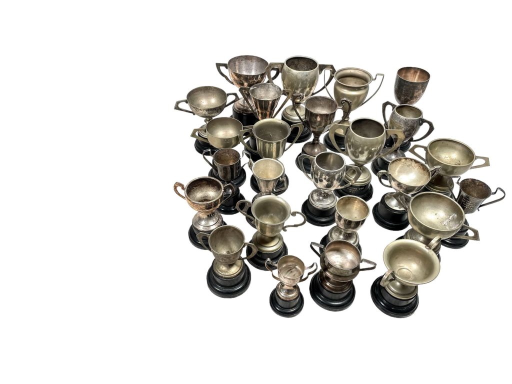 Vintage English Silver Plated Engraved Trophy Cup Collection Job Lot Of Twenty Five Prizes Awards c1950-1980s