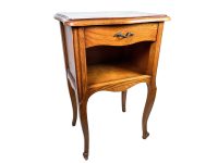 Vintage French Wooden Small Nightstand Sideboard Bedside Cabinet Rest Cupboard Small Storage Unit Wood Display c1970-80's