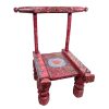 Vintage African Chair Stool Small Wooden Chunky Side Table Stand Flower Pot Display Home Made Painted circa 1970-80's