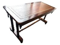 Vintage French Wooden Wood Leather Top Side Table Plinth Stand Display Wooden Tabouret Worn Wear c1960-70's