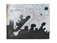 Vintage French Large Acrylic Painting Paint Art On Canvas Damage Wear "The Landing" circa 1970-80's