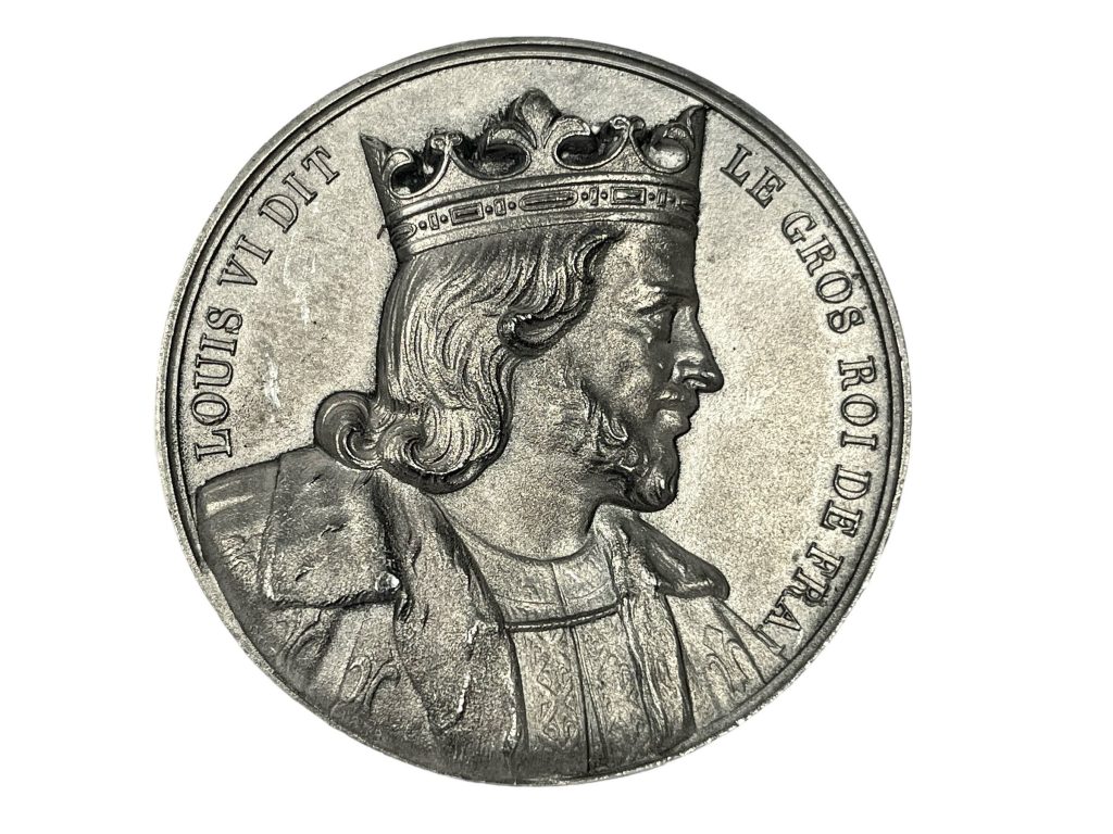 Vintage French Louis VI DIT Tin Collectors Medal Medallion Coin Decorative Ornament c1970-80’s