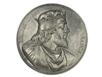 Vintage French Hugues Capet Tin Collectors Medal Medallion Coin Decorative Ornament c1970-80's
