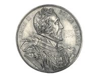 Vintage French King Henri II Tin Collectors Medal Medallion Coin Decorative Ornament c1970-80's