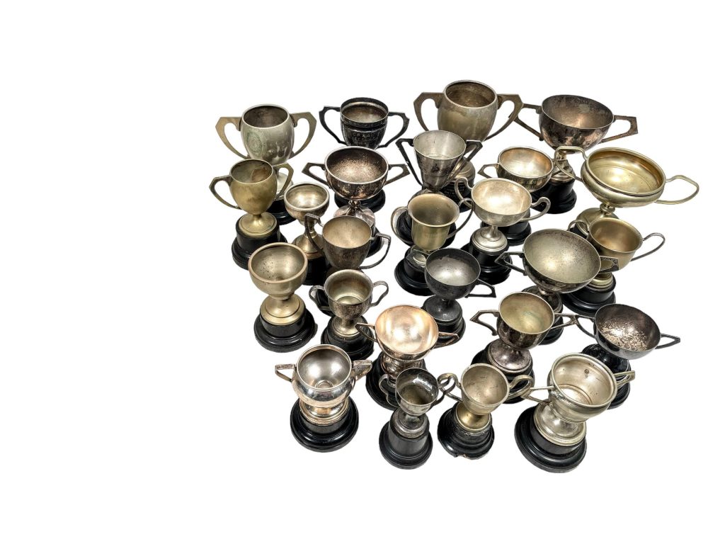 Vintage English Silver Plated Engraved Trophy Cup Collection Job Lot Of Twenty Five Prizes Awards c1950-1980s