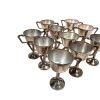 Vintage English Silver Plated Engraved Rugby Beef Stock Trophy Cup Collection Job Lot Of Ten Prizes Awards c1980s