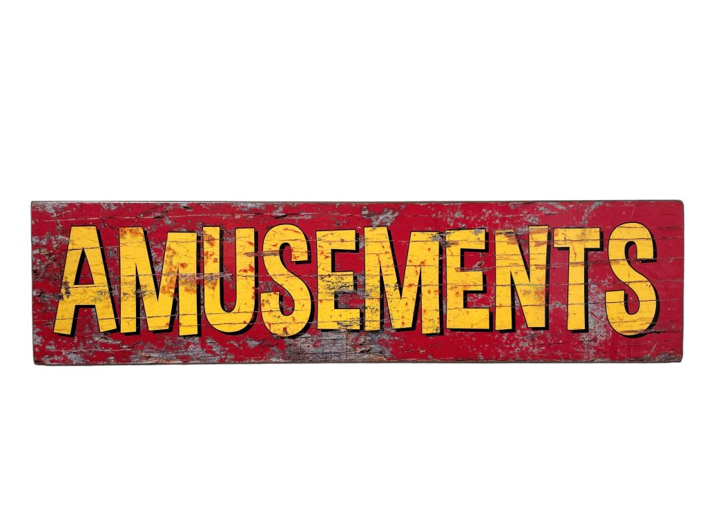 Amusements Gamer Wall Hanging Vintage Worn Look Faux Game Cabinet Amusement Arcade Retro Sign Shop Wood Advertising Sign