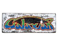 Midway Galaxian Gamer Wall Hanging Vintage Worn Look Faux Game Cabinet Amusement Arcade Retro Sign Shop Wood Advertising Sign
