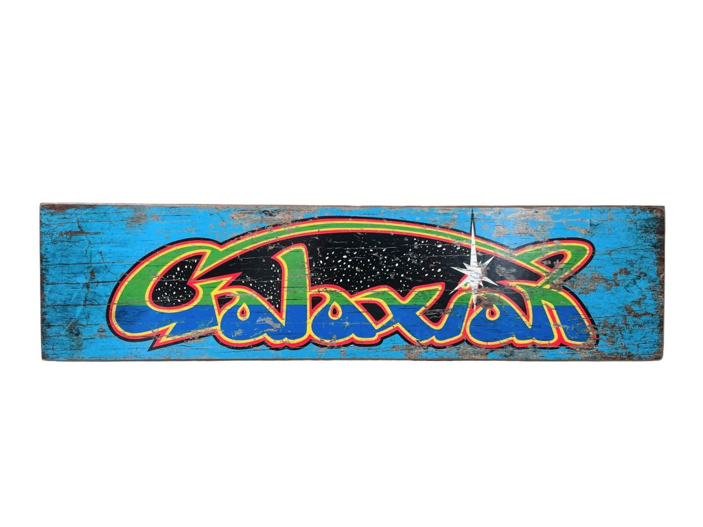 Amusement Arcade Galaxian Wall Hanging Vintage Worn Look Faux Game Cabinet Amusement Arcade Retro Sign Shop Wood Advertising Sign