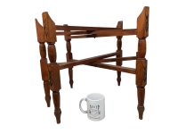 Alternative view of Vintage Moroccan Arabian Ornate Wooden Folding Table Tray Legs Support Stand Plinth Dark Wood circa 1980-90's