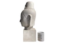 Alternative view of Vintage Cambodian Large Buddha Plaster Meditating Yogi Yoga Praying Asian Art Sculpture c1990's