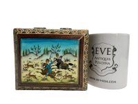 Alternative view of Vintage Asian Indian Decorated Storage Box Display Wooden Wood Desk Organiser Jewelry circa 1980's