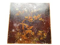 Alternative view of Vintage Asian Chinese Side Table Plinth Stand Decorated Wood Brown Display Rest Plinth Pot Side Small Tabouret c1960-70's