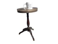 Alternative view of Vintage Table Plinth French Stone Topped Lattice Edged Wooden Cage Wood Stand Tabouret Sellette c1950-60's