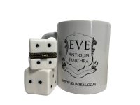 Alternative view of Vintage Sewing Needle Pot Pill Box Jewellery Box Dice Shape French Ceramic Bowl Dish Trinket Jewellery Lid circa 1960-70's